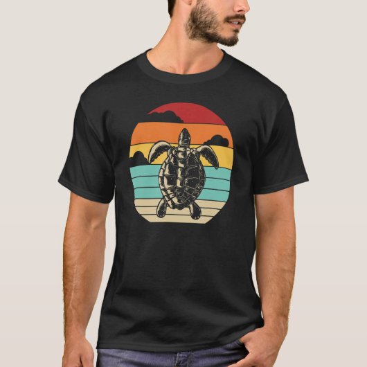 Retro Alligator Snapping Red Eared Slider Turtle T-shirt (Voorkant)