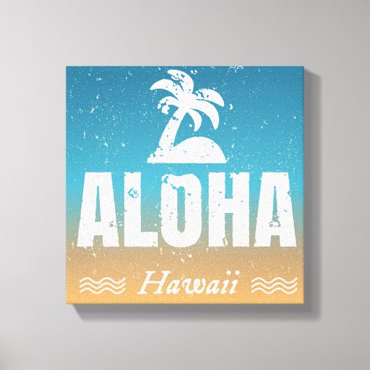 Retro Aloha Hawaii Canvas Afdruk (Voorkant)