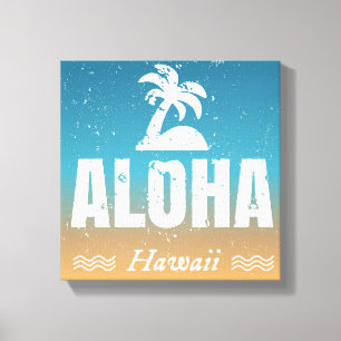 Retro Aloha Hawaii Canvas Afdruk