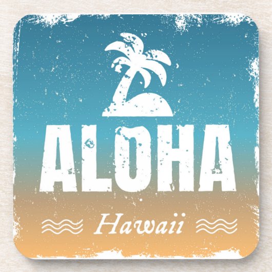 Retro Aloha Hawaii Drankjes Onderzetter (Voorkant)