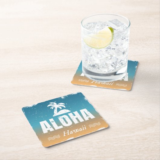 Retro Aloha Hawaii Kartonnen Onderzetters (Insitu)