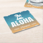 Retro Aloha Hawaii Kartonnen Onderzetters (Schuin)
