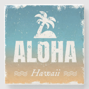 Retro Aloha Hawaii Stenen Onderzetter