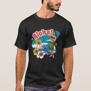 Retro Aloha Hawaii Surf Luau Dance Party G T-shirt
