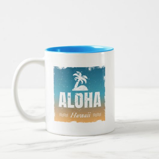 Retro Aloha Hawaii Tweekleurige Koffiemok (Links)