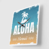 Retro Aloha Hawaii Vierkante Klok (Hoek)