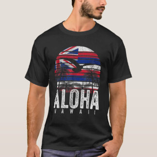 Retro Aloha Hawaii Vlag Hawaïaans Eiland Me T-shirt