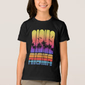 Retro Aloha Palm Trees Beach Gradson Vacation Tri-Blend Shirt (Voorkant)