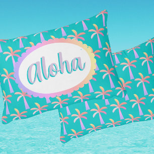 Retro Aloha Persoonlijke Pastel Palmen Accent Kussen