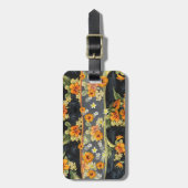 Retro Aloha Shirt met Hibiscus Bagagelabel (Voorkant verticaal)