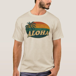 Retro Aloha Sunset – eilandvibes T-shirt