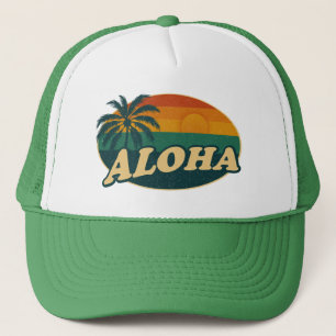 Retro Aloha Sunset –  eilandvibes Trucker Pet