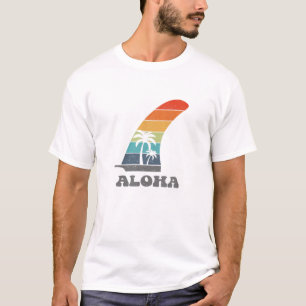 Retro Aloha T-shirt Longboard SUP Single Fin