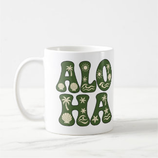 Retro Aloha Tropisch Strand Esthetiek Aangepast Koffiemok