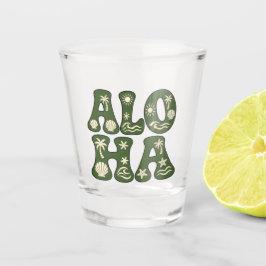 Retro Aloha Tropisch Strand Esthetiek Aangepast Shot Glas
