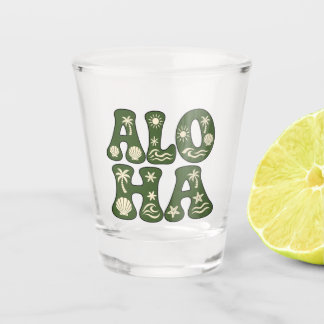 Retro Aloha Tropisch Strand Esthetiek Aangepast Shot Glas