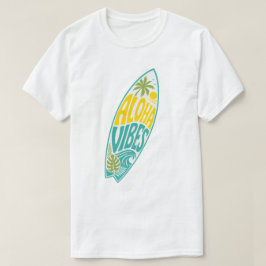 Retro Aloha Vibes Surfboard Typografie T-Shirt
