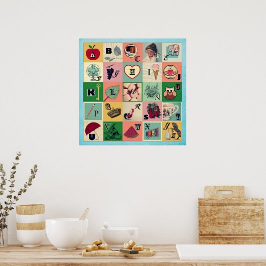 Retro Alphabet Poster (Keuken)