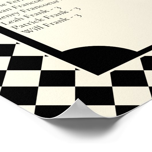 Retro Alphabetical Wedding Seating Chart Poster (Hoek)