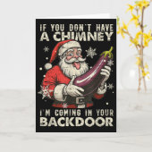 Retro Als Je Geen Schoorsteen Hebt Kom Ik Bij Jou Kaart (Gele Bloem)