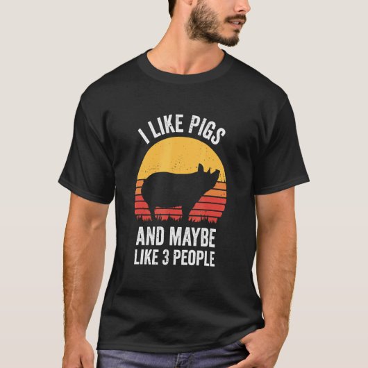 Retro als varkens en misschien drie mensen Boerder T-shirt (Voorkant)