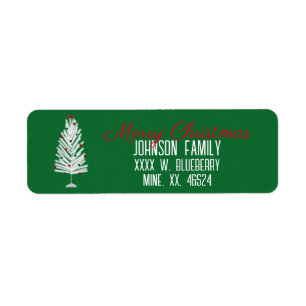 Retro Aluminium kerstboom Etiket
