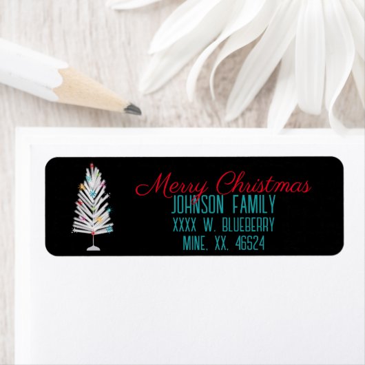 Retro Aluminium kerstboom Etiket (Insitu)