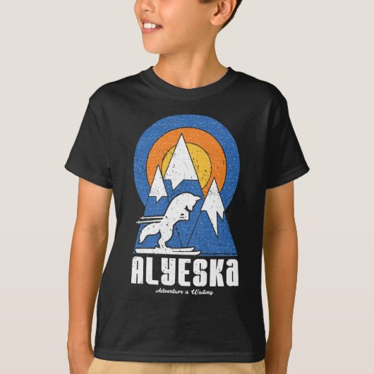 Retro Alyeska Ski White Fox T-shirt (Voorkant)