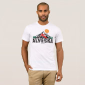 Retro Alyeska Ski Zonsondergang T-shirt (Voorkant volledig)