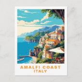 Retro Amalfi Coast Italy Travel Postcard Briefkaart (Voorkant)
