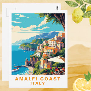 Retro Amalfikust Italië Reis Posterkaart Briefkaart