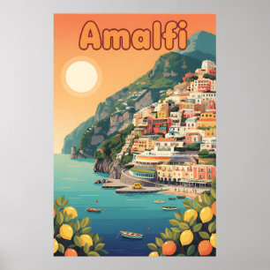 Retro Amalfikust: Reisposter uit het midden van de Poster