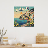 Retro Amalfikust: Reisposter uit het midden van de Poster (Keuken)