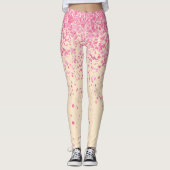Retro amandel en rode sproeten Print Leggings (Voorkant)