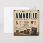 Retro Amarillo Route 66 Postkaart Kunst (Voorkant / Achterkant)