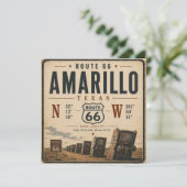 Retro Amarillo Route 66 Postkaart Kunst (Staand voorkant)