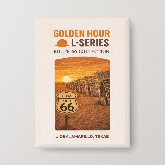 Retro Amarillo Texas Route 66 Landmark Button (Voorkant)