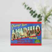 Retro Amarillo TX ansichtkaart Briefkaart (Staand voorkant)