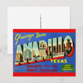 Retro Amarillo TX ansichtkaart Briefkaart (Voorkant / Achterkant)