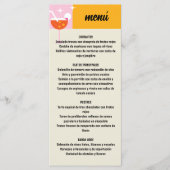 Retro Amarillo y Rosa Estampado Geométrico Boda Menu (Voorkant)