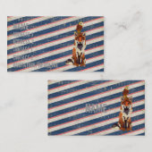 Retro Amber Fox & Owl Visitekaartje (Voorkant / Achterkant)