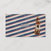 Retro Amber Fox & Owl Visitekaartje (Achterkant)