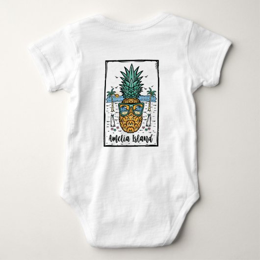 Retro Amelia Island Beach aan beide zijden Romper (Achterkant)