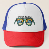Retro Amelia Island Beach aan beide zijden Trucker Pet (Voorkant)