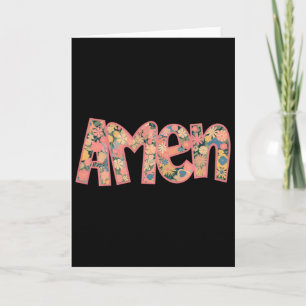 Retro Amen Bloemige Coquette Strik Jezus Meisje Vr Kaart
