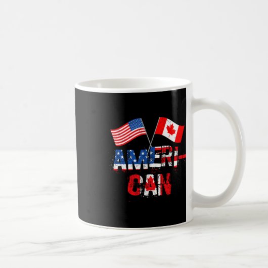 Retro Ameri-kaans Canada Usa Vlag Patriottisch Can Koffiemok (Rechts)