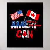 Retro Ameri-kaans Canada Usa Vlag Patriottische Ca Poster (Voorkant)