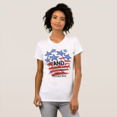 Retro America Coquette Sterren op Streep Gepersona T-shirt (Voorkant volledig)