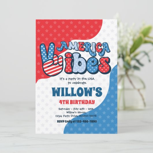 Retro America Vibes 4e juli 2010 Kaart (Staand voorkant)