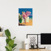 Retro American Art Print, "Seaside Flirtation" Poster (Thuiskantoor)